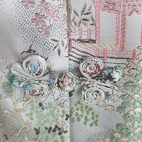 Vintage 40's Shanghi China Spring Blossom Kimono Jacket Dressy - Picture 2 of 16